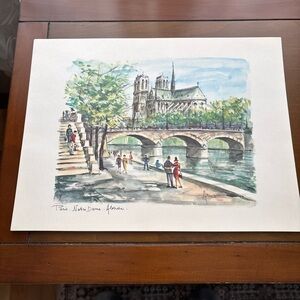 Notre Dame Paris Watercolor Art Print